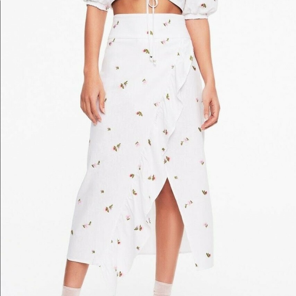AFRM Sunset Linen Asymmetrical skirt and Tankk